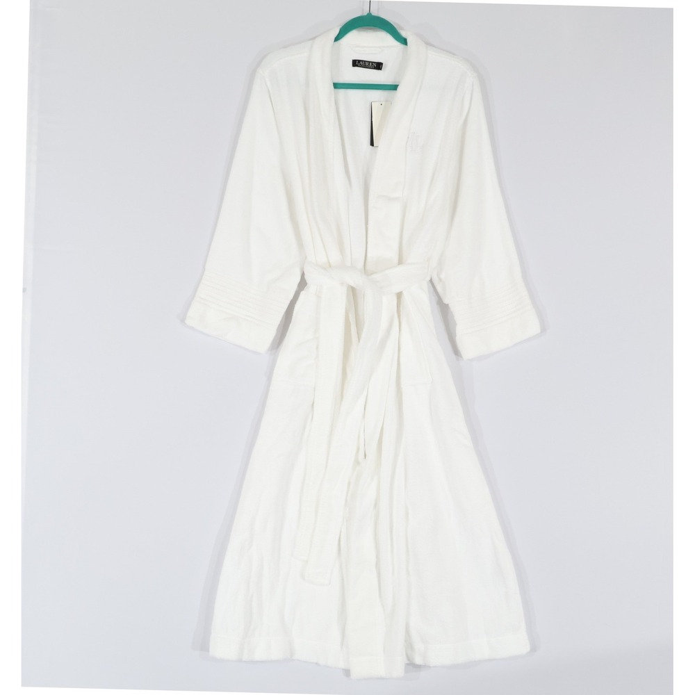 Lauren Ralph Lauren Terry Robe Women M White Shawl Collar MSRP 94 NWT